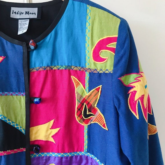 vintage jacket patchwork jacket floral embellishe… - image 7