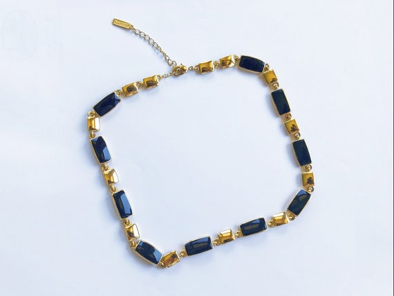 vintage necklace statement necklace golden neckla… - image 2