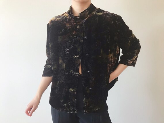 vintage velvet blouse velvet duster velvet shirt … - image 4