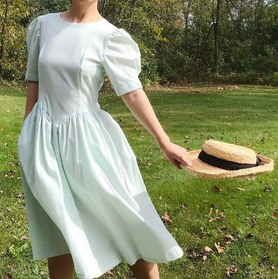 vintage sun dress circle dress mint dress handmad… - image 1