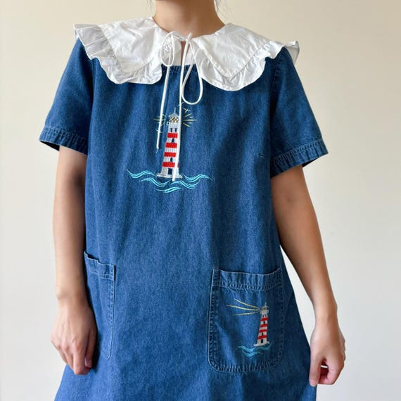 knee length dresses for ladies Classic Wash Denim Midi Overall Dress – Tibi Official