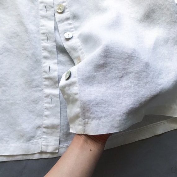 vintage linen blouse white linen linen jacket lin… - image 9