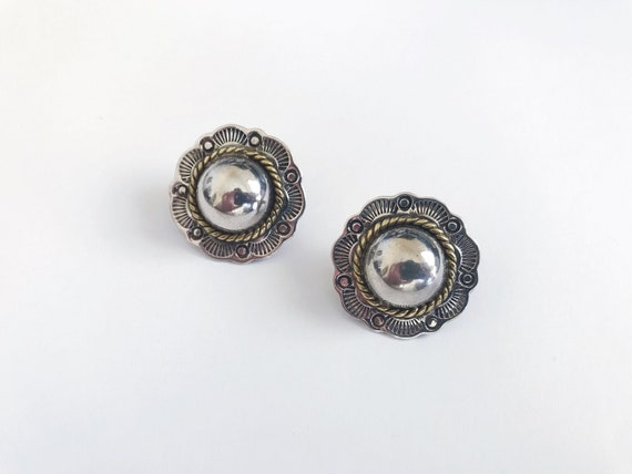 vintage silver earrings statement earrings floral… - image 2