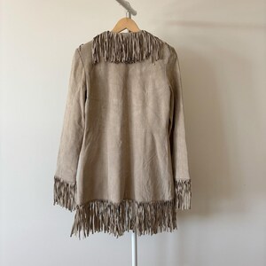 vintage jacket fringe suede jacket leather jacket suede jacket 90s retro vintage style leather coat suede coat trench coat size S image 17