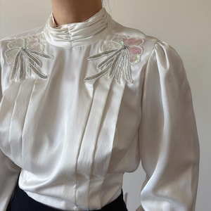 80s Pleated Blouse - Etsy 80s Pleated Blouse - Etsy