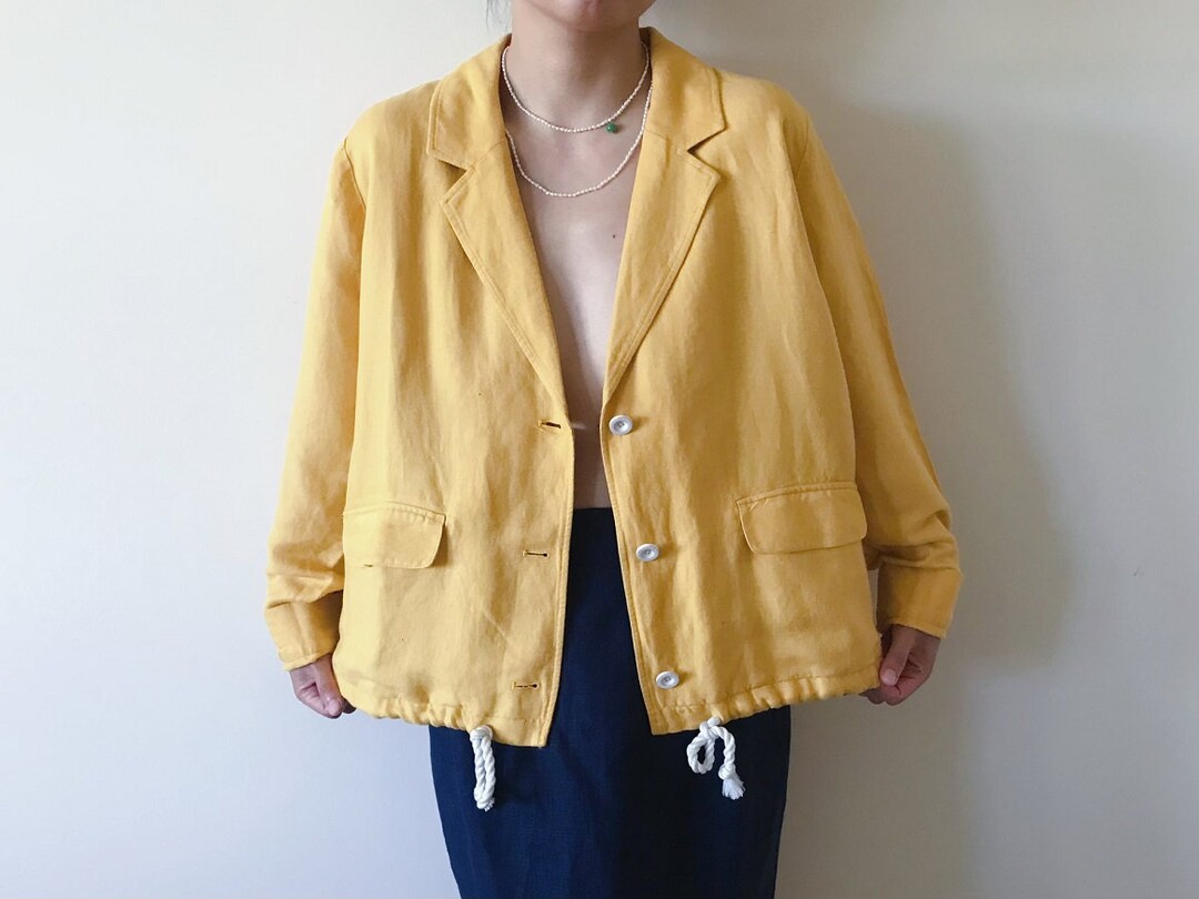 Vintage Linen Jacket Linen Duster Button Down Linen Shirt Etsy