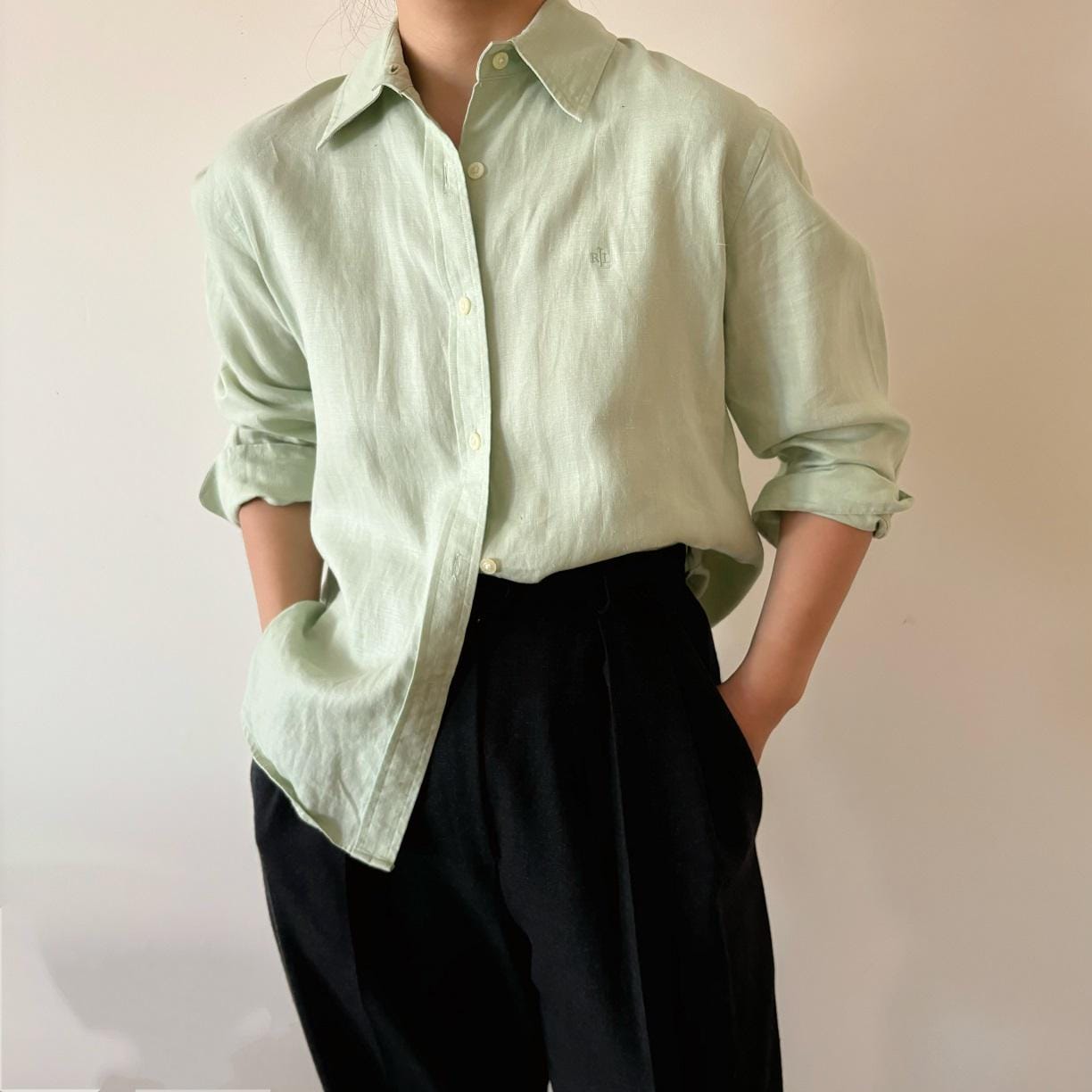 slim fit dress slacks The Shirt by Rochelle Behrens Women's The Icon Shirt - Green