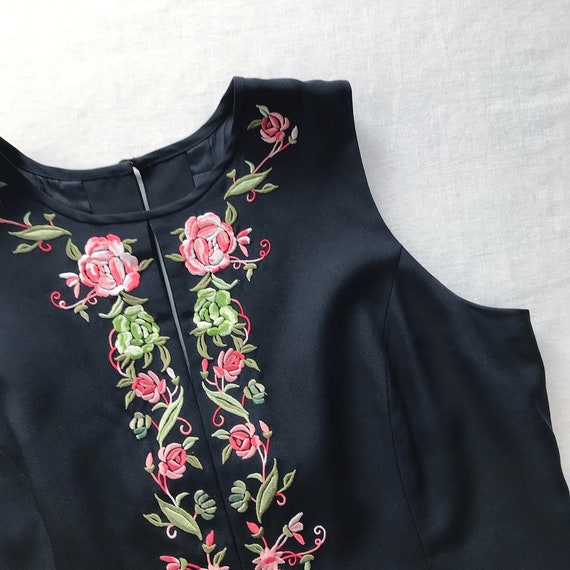 vintage silk shirt silk top embroidered floral si… - image 5