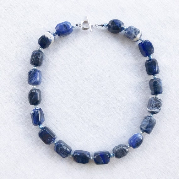blue lapis lazuli necklace beaded necklace large b