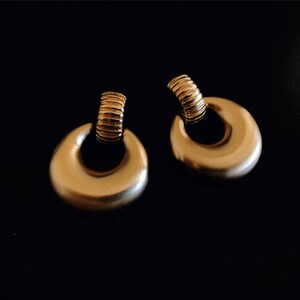 vintage earrings golden earrings statement earrings gold earrings chunky earring circle earrings big earrings cocktail costume jewelry