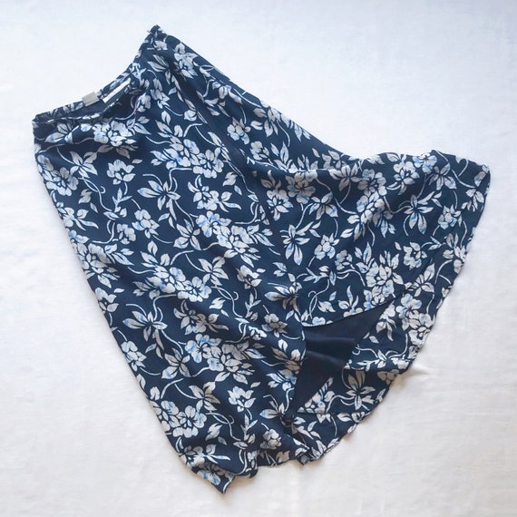 vintage silk skirt floral midi skirt minimalist m… - image 4