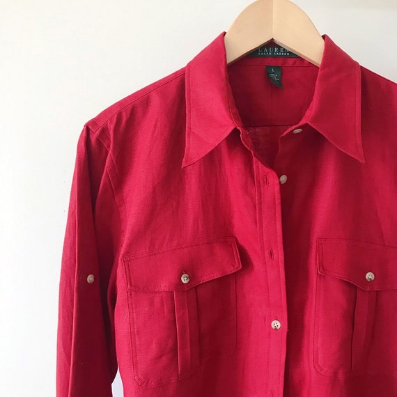 vintage linen shirt linen top linen blouse minima… - image 7