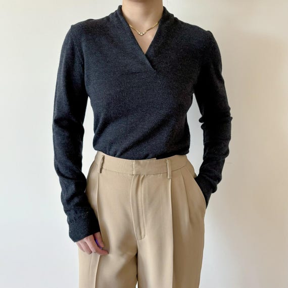 Vintage Wool Sweater Brooks Brothers Pullover Sweater Gray