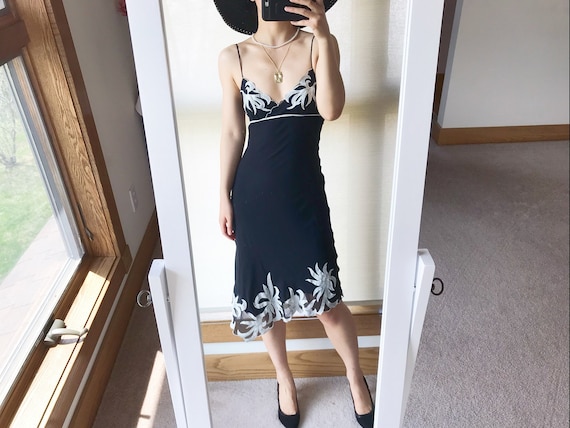 vintage silk dress little black dress lbd slip dre