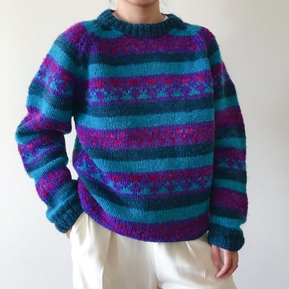 vintage lopi sweater vintage wool sweater handmad… - image 1