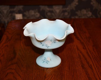 ヴィンテージ フェントン ブルー オパールセント ホブネイル 脚付き