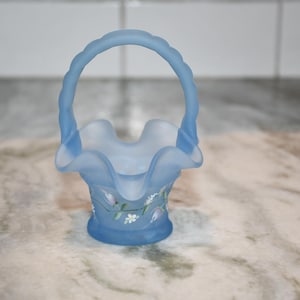 Fenton Blue Basket - Etsy