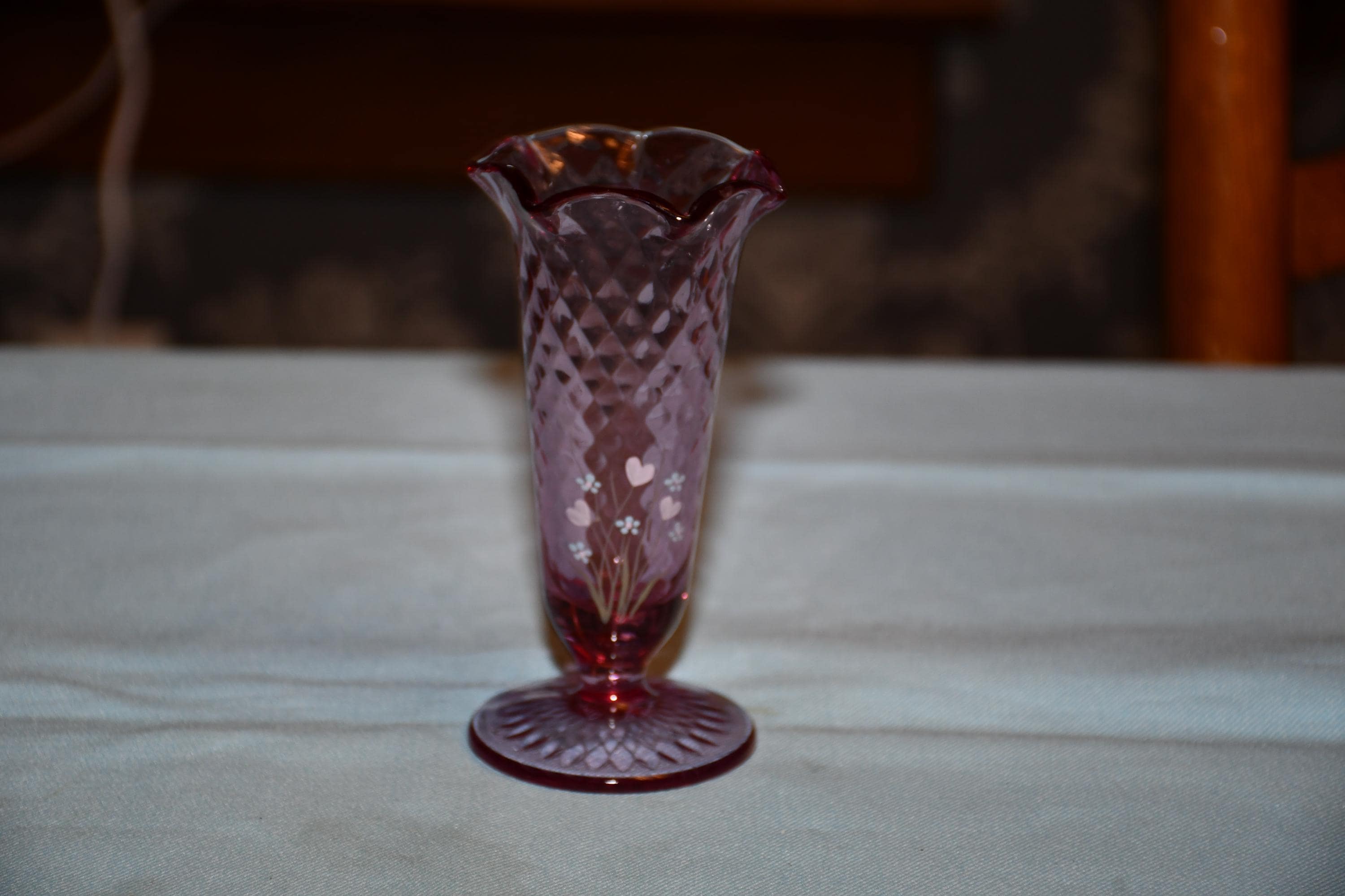 Fenton Pink Vase - Etsy