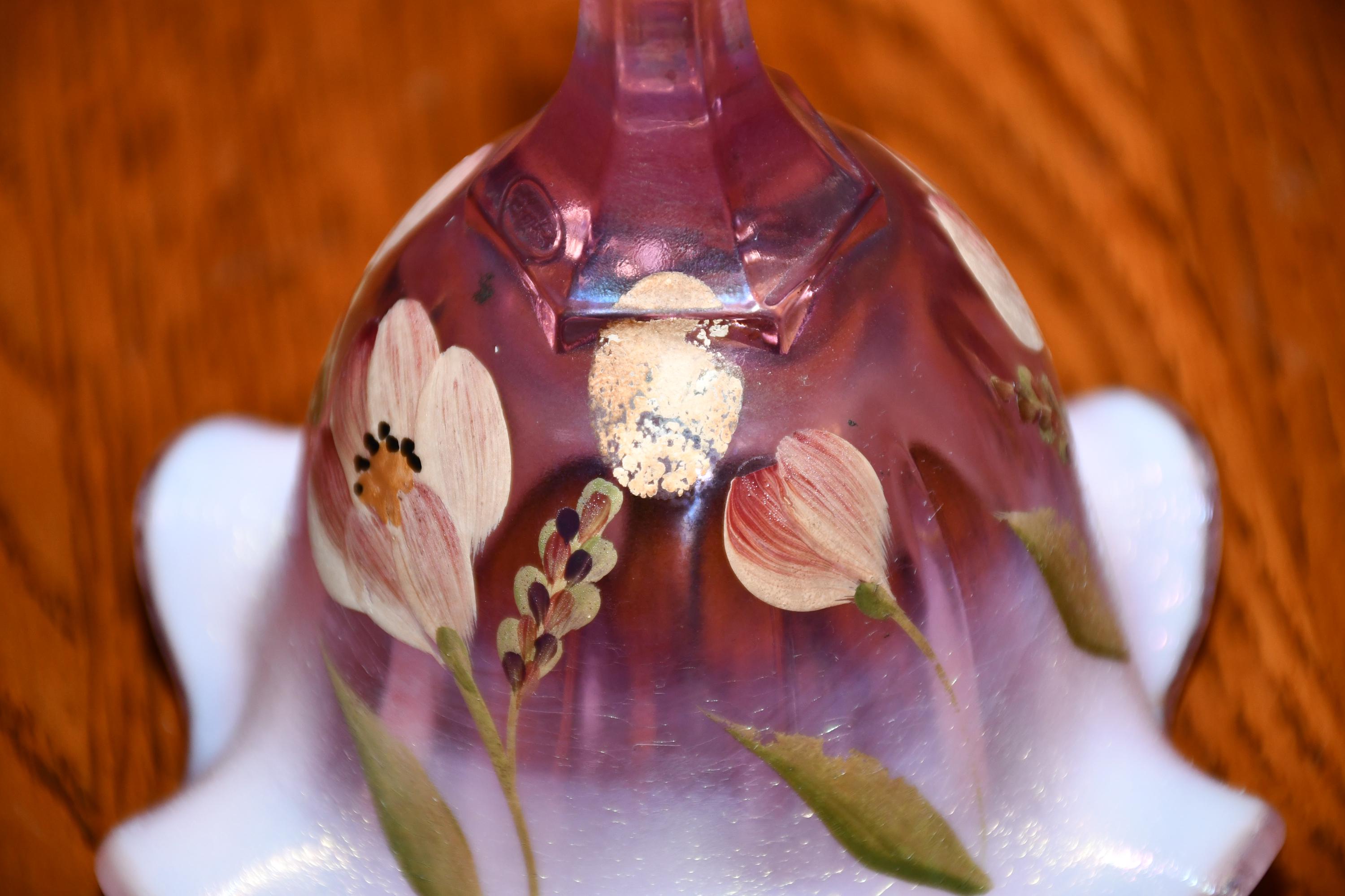 ヴィンテージ フェントン アート ガラス ピンク オパール ハンド