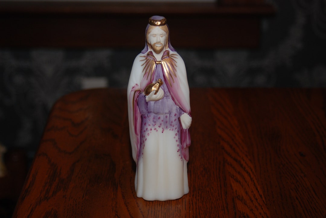 Fenton Glass Nativity Wiseman Figurine W/ 22K Gold Accents Etsy