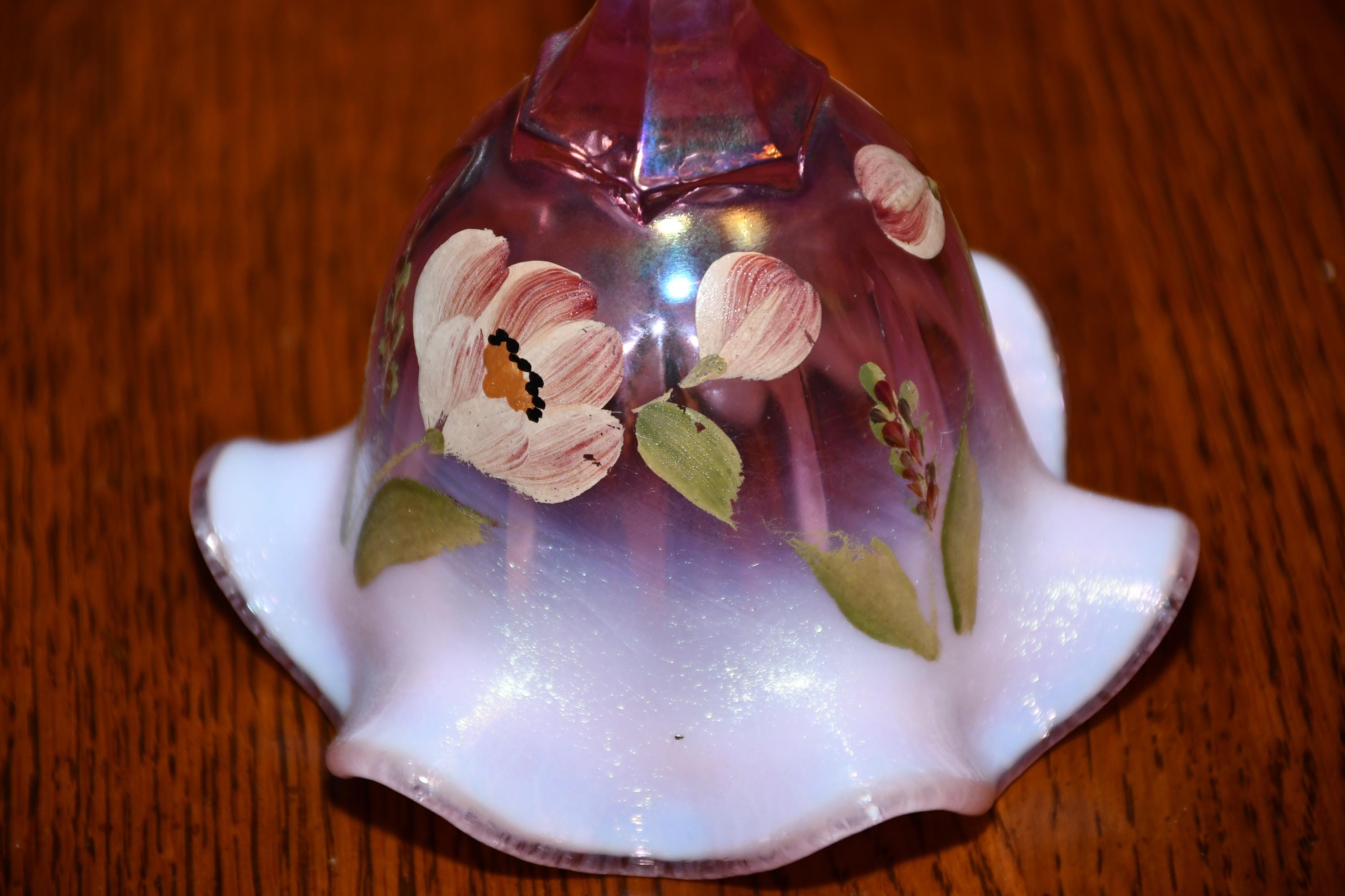 ヴィンテージ フェントン アート ガラス ピンク オパール ハンド