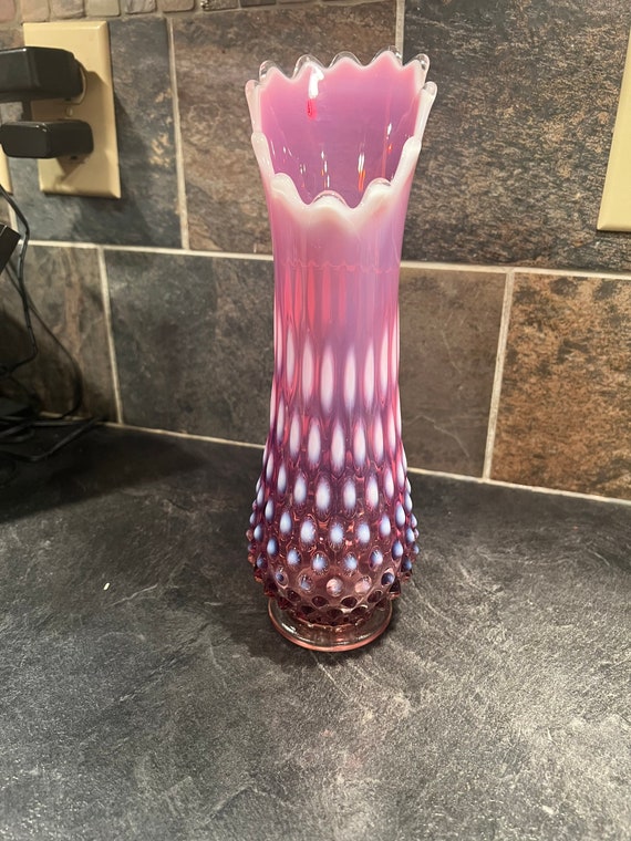 Fenton Plum Opalescent Hobnail Stretch Vase - Etsy