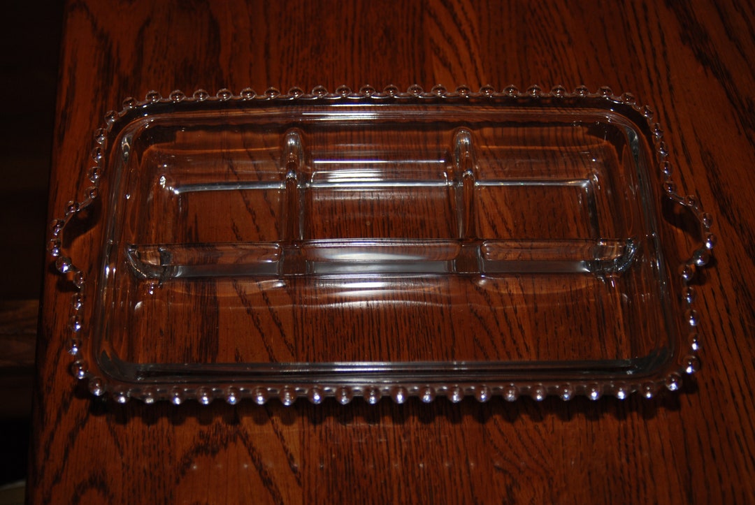 Imperial Glass Candlewick Rectangular 4 Part Divided Serving Tray Etsy