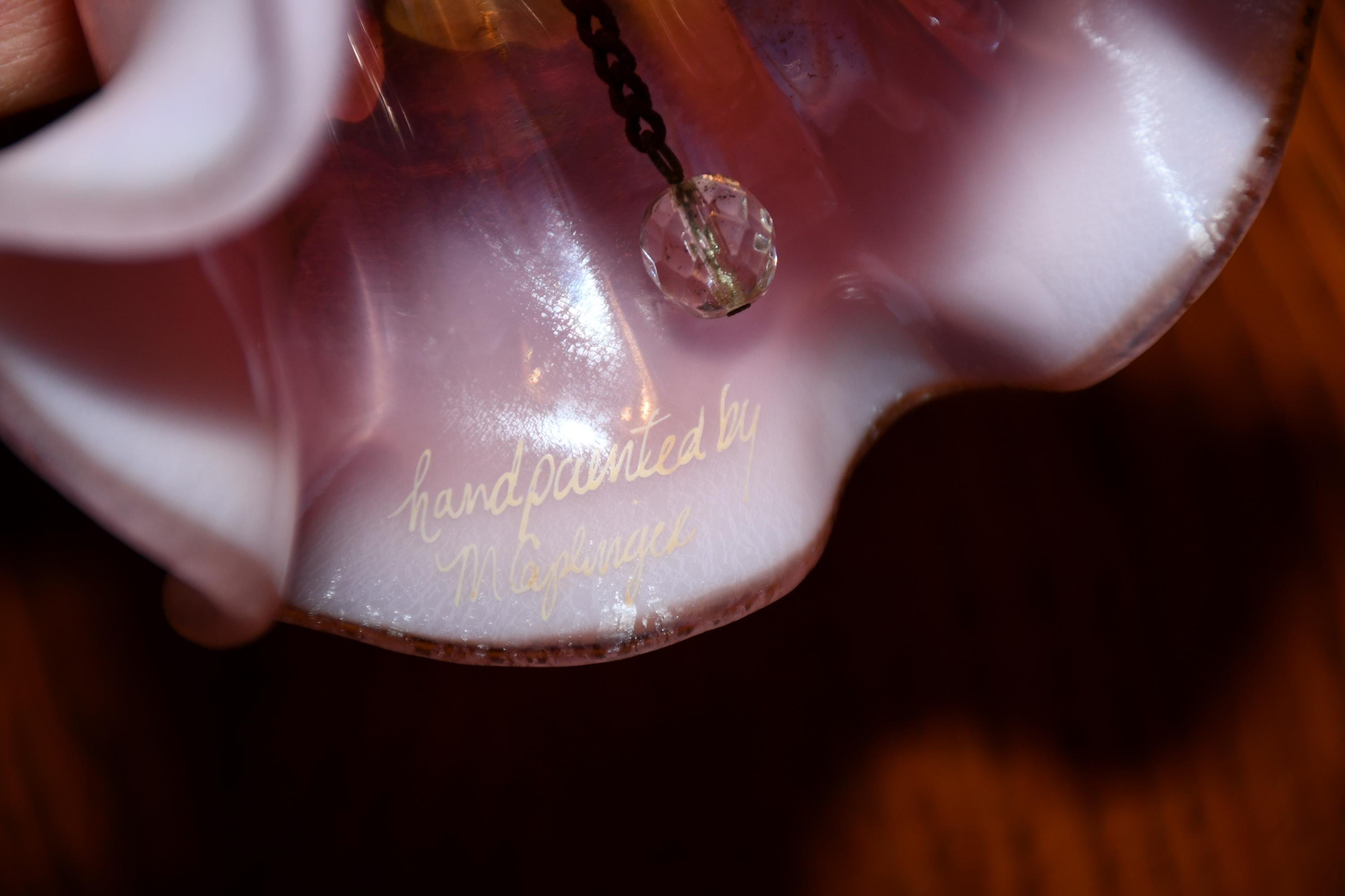 ヴィンテージ フェントン アート ガラス ピンク オパール ハンド