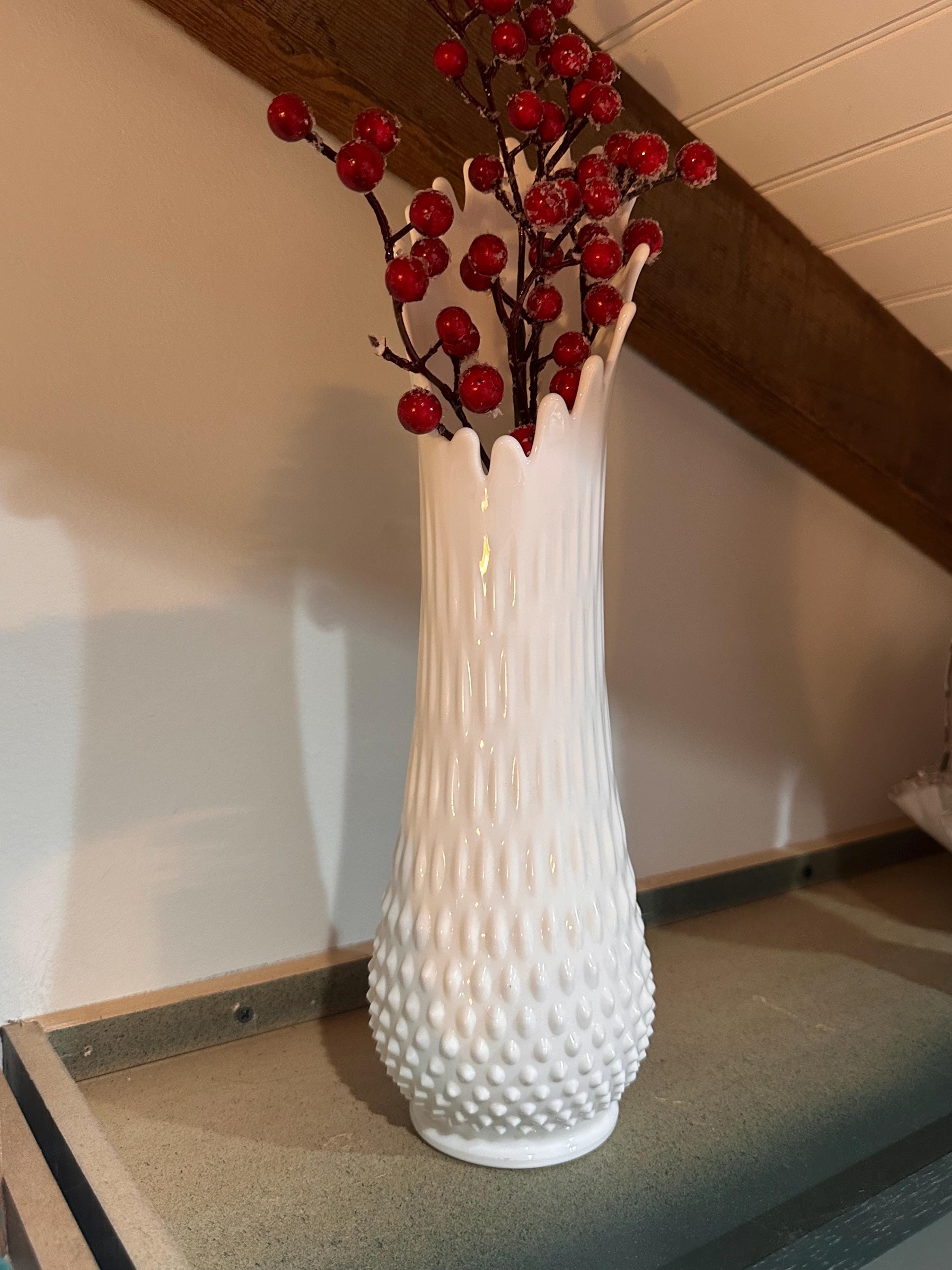Fenton Milk Glass Vase - Etsy