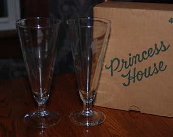 Set of 2 Princess House Heritage 8oz. Beer Pilsners NIB#442