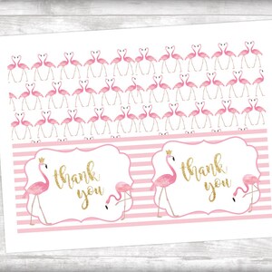 Flamingo Thank You Card Printable Instant Download - Etsy