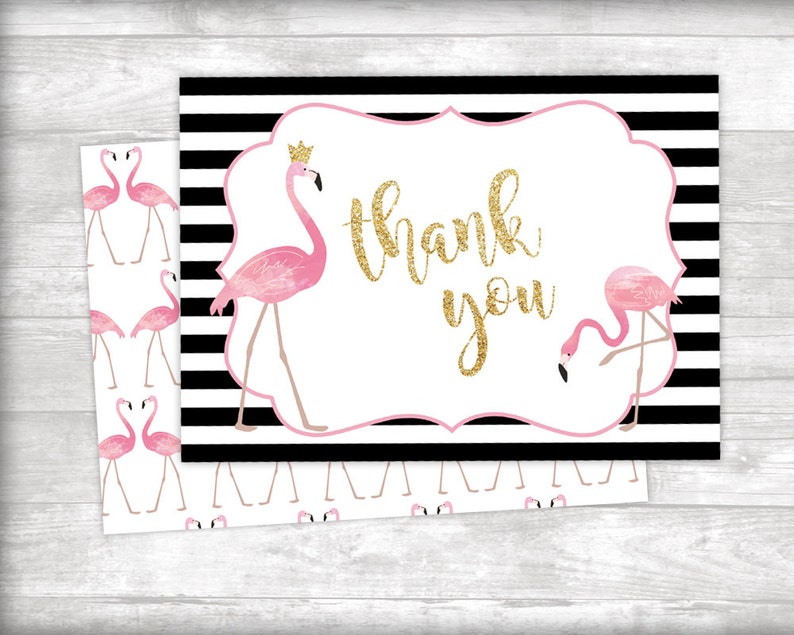 Flamingo Thank You Card Printable Instant Download - Etsy