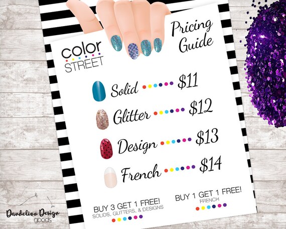 Color Street Pricing Sign Instant Download Printable | Etsy