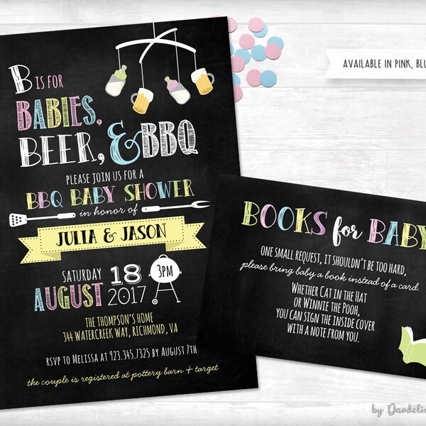Babies, Beer & BBQ Baby Shower Invitation Printable