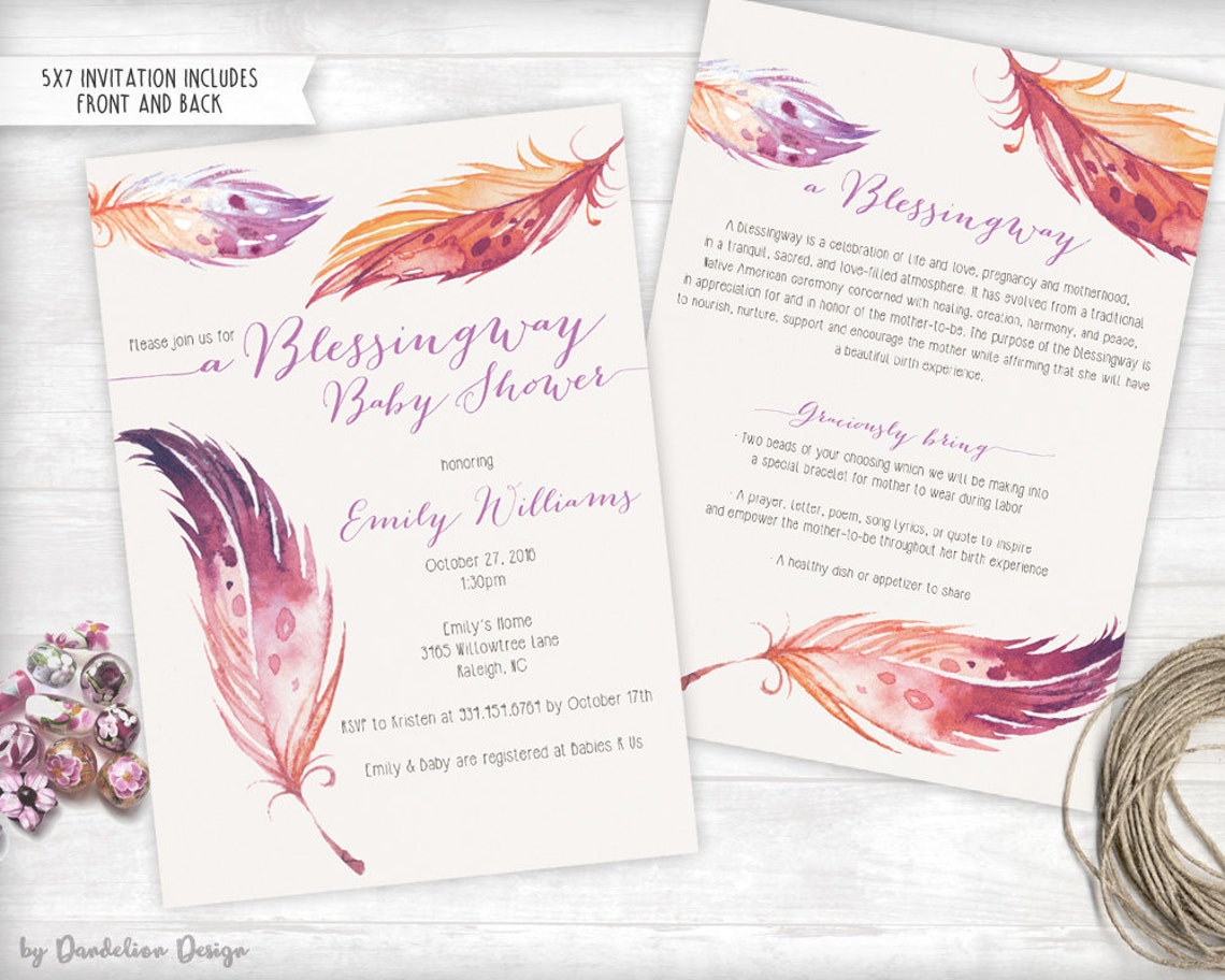 Invitación al Baby Shower blessingway más etiqueta de vela Etsy México