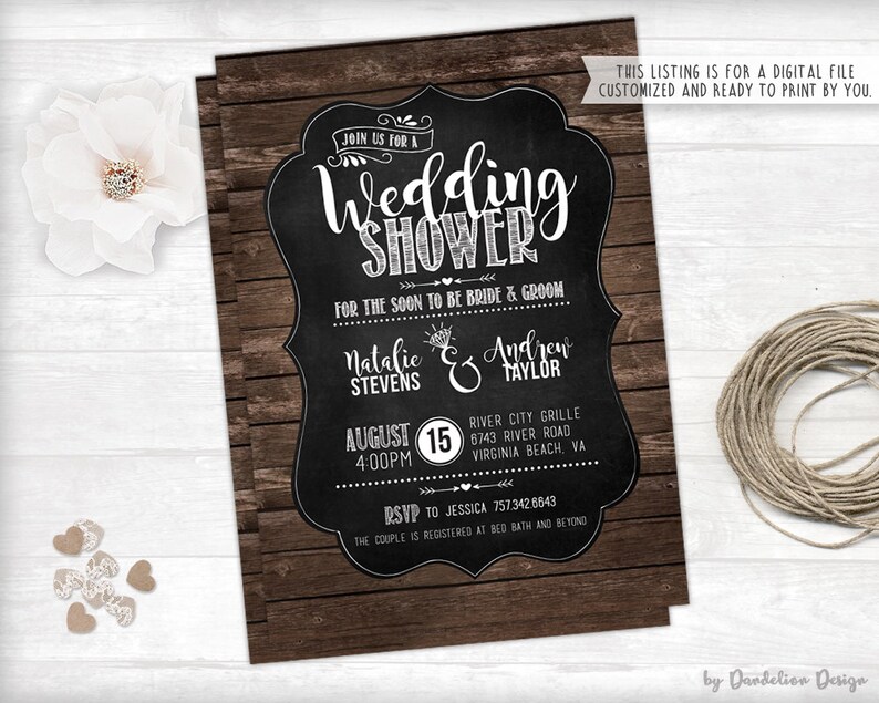 Couples Wedding Shower Invitation Printable Etsy