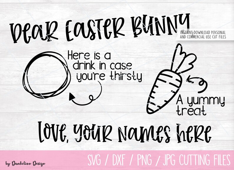 Download Dear Easter Bunny Carrot Tray Digital SVG DXF PNG Cut ...
