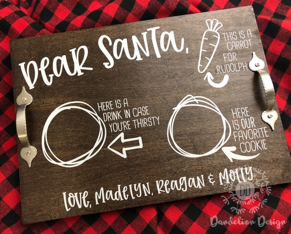Download Dear Santa Cookies Tray Digital Svg Dxf Png Cut Files Etsy PSD Mockup Templates