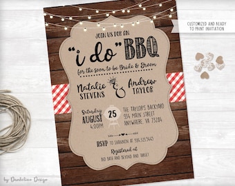 I Do BBQ Invitation plus Thank You Card Printable