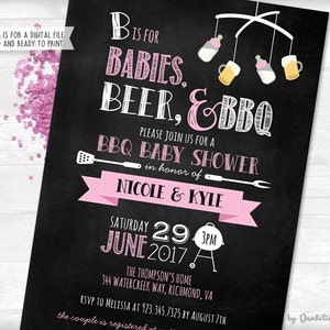 Babies, Beer & BBQ Baby Shower Invitation Printable