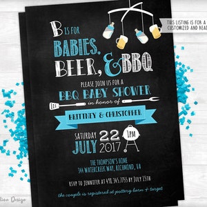 Babies, Beer & BBQ Baby Shower Invitation Printable