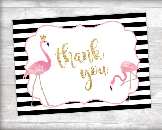 Flamingo Thank You Card Printable Instant Download - Etsy