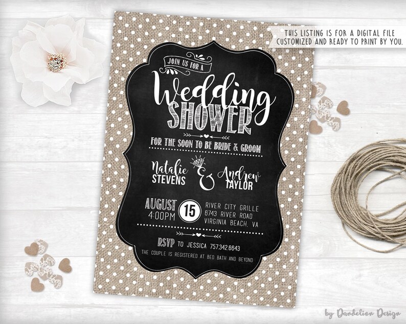 Couples Wedding Shower Invitation Printable Etsy