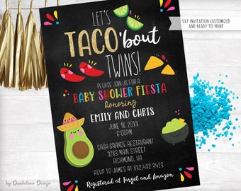 TACO 'bout TWINS Baby Shower Fiesta Invitation
