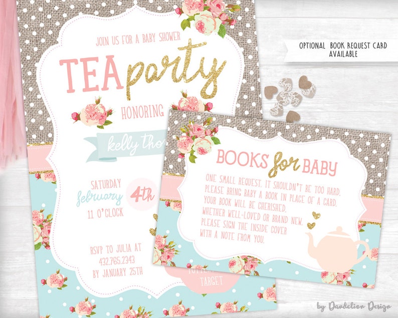 Baby Shower Tea Party Invitation Printable Etsy
