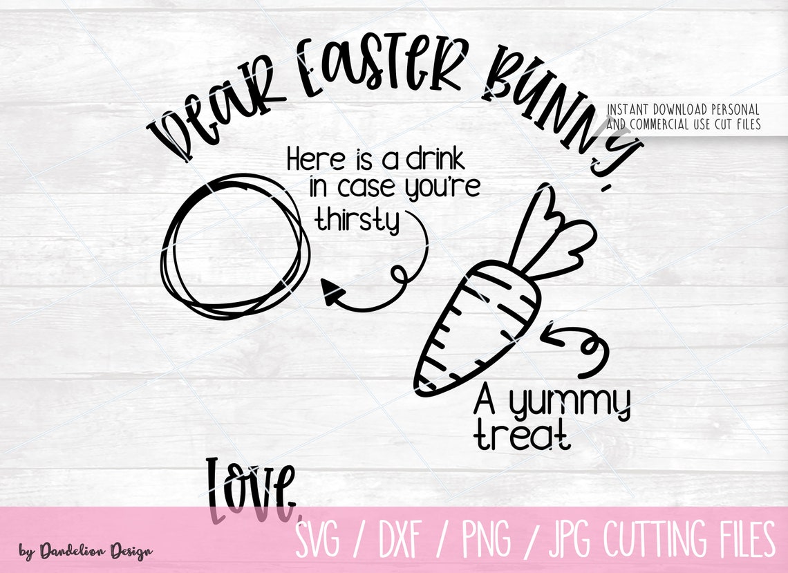 Download Dear Easter Bunny Carrot Plate Tray Digital SVG DXF PNG ...