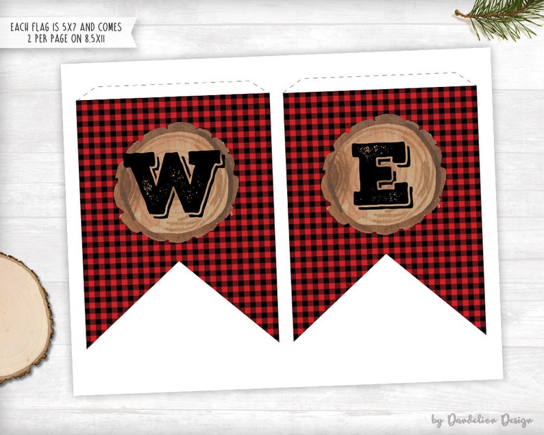 Little One Lumberjack Baby Shower Banner Printable Etsy