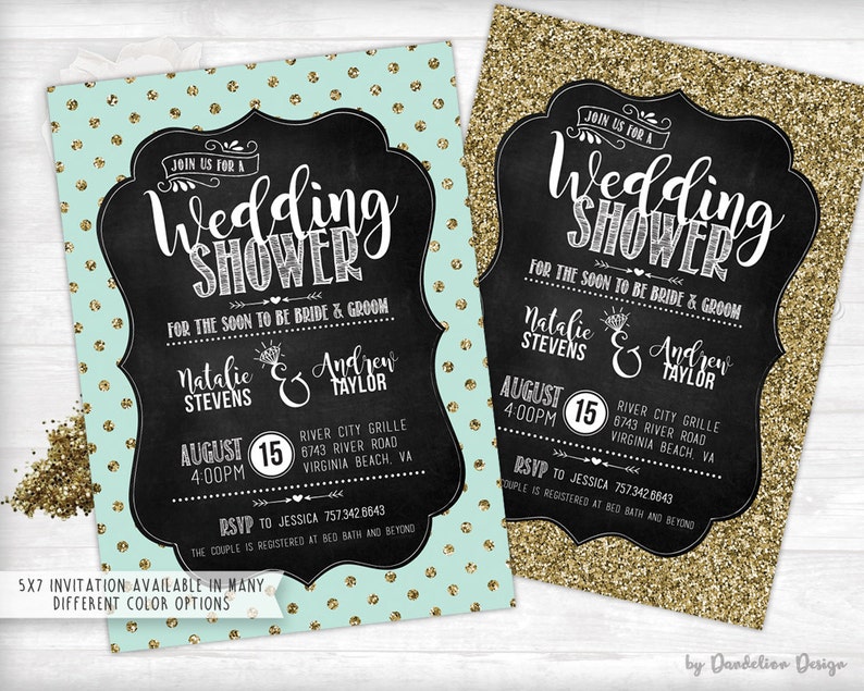 Couples Wedding Shower Invitation Printable Etsy