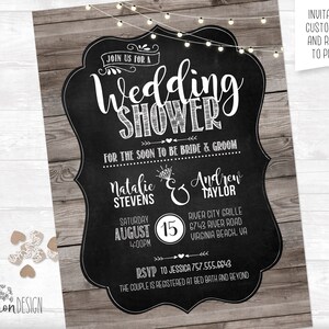 Couples Wedding Shower Invitation plus Thank You Card Printable image 1