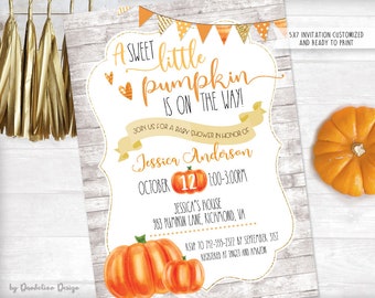 A Sweet Little Pumpkin Baby Shower Invitation Printable